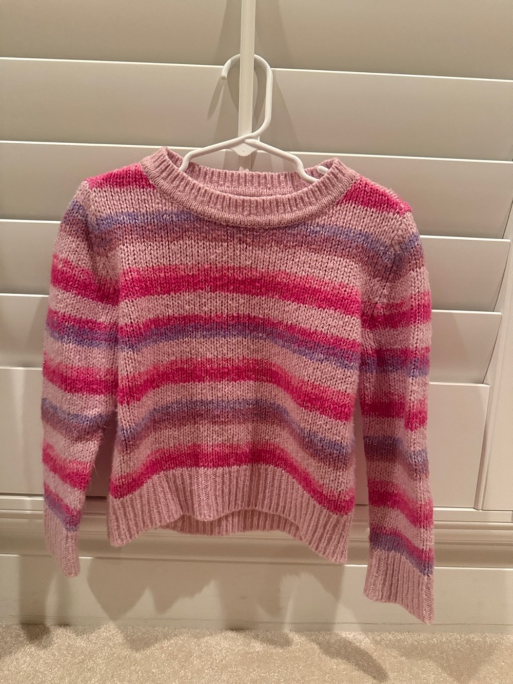 OshKosh B'gosh Pink Striped Scoop-Neck Sweater